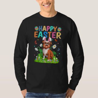 Happy Paaster Bunny Egg Funny Bulldog Paaszondag T-shirt
