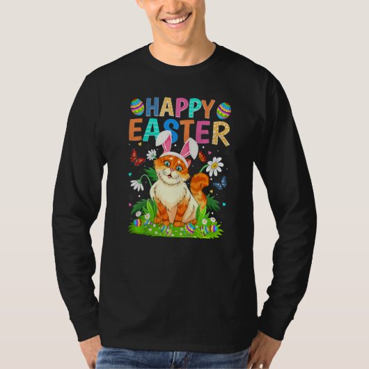Happy Paaster Bunny Egg Funny Cat Paaszondag T-shirt (Voorkant)