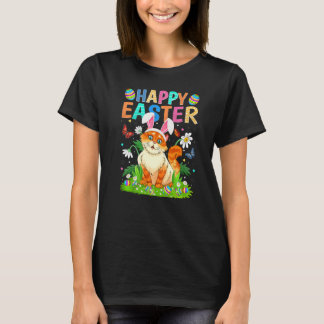 Happy Paaster Bunny Egg Funny Cat Paaszondag T-shirt