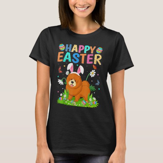 Happy Paaster Bunny Egg Funny Chow Dog Easter T-shirt (Voorkant)