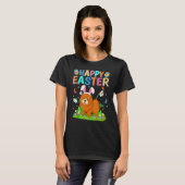 Happy Paaster Bunny Egg Funny Chow Dog Easter T-shirt (Voorkant volledig)