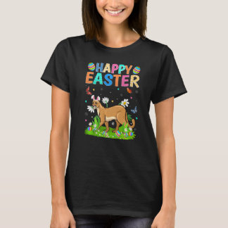Happy Paaster Bunny Egg Funny Cougar Paaszondag T-shirt