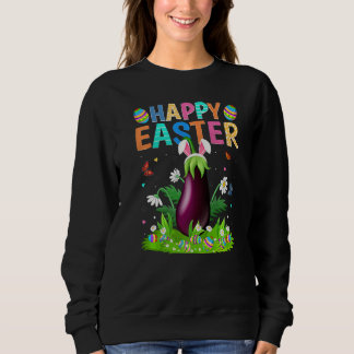 Happy Paaster Bunny Egg Funny Eggplant Easter Sund Trui
