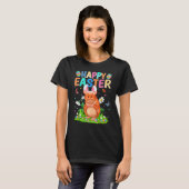 Happy Paaster Bunny Egg Funny Hamster Paaszondag T-shirt (Voorkant volledig)