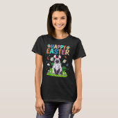Happy Paaster Bunny Egg Funny Himalayan Cat Easter T-shirt (Voorkant volledig)