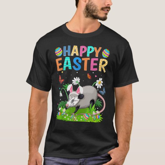 Happy Paaster Bunny Egg Funny Opossum Paaszondag T-shirt (Voorkant)