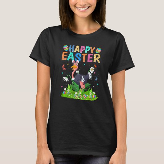 Happy Paaster Bunny Egg Funny Ostrich Bird Easter  T-shirt (Voorkant)