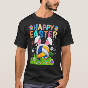 Happy Paaster Bunny Egg Funny Volleyball Paaszon T-shirt