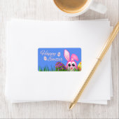 Happy Paaster Bunny en Eggs in Grass Medium Labels (Insitu)