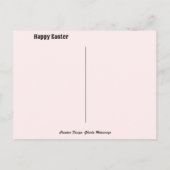Happy Paaster Bunny Face Neutral Polka Dots Briefkaart (Achterkant)