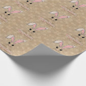 Happy Paaster Bunny Face Neutral Polka Dots Cadeaupapier (Hoek)
