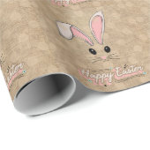 Happy Paaster Bunny Face Neutral Polka Dots Cadeaupapier (Rol Hoek)