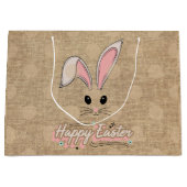 Happy Paaster Bunny Face Neutral Polka Dots Groot Cadeauzakje (Voorkant)