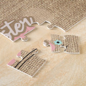 Happy Paaster Bunny Face Neutral Polka Dots Legpuzzel (Zijkant)