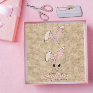 Happy Paaster Bunny Face Neutral Polka Dots Tissuepapier