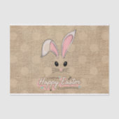 Happy Paaster Bunny Face Neutral Polka Dots Tissuepapier (Voorkant)