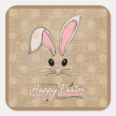 Happy Paaster Bunny Face Neutral Polka Dots Vierkante Sticker (Voorkant)