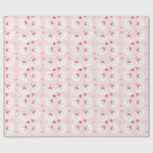 Happy Paaster Bunny Flower Crown Pink Cadeaupapier (Vlak)