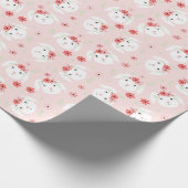 Happy Paaster Bunny Flower Crown Pink Cadeaupapier (Hoek)