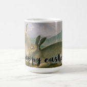 Happy Paaster Bunny Hare Couple Waterverf Vintage Koffiemok (Center)