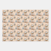 Happy Paaster Bunny in een mand Inpakpapier Vel (Voorkant 3)