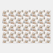 Happy Paaster Bunny in een mand Inpakpapier Vel (Voorkant 3)