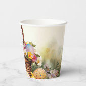 Happy Paaster Bunny in een mand Papieren Bekers (Achterkant)