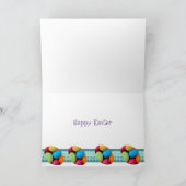 Happy Paaster Bunny in Garden met Easter Feestdagen Kaart (Binnen)