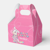 Happy Paaster Bunny in  roze voordestdoos Bedankdoosjes