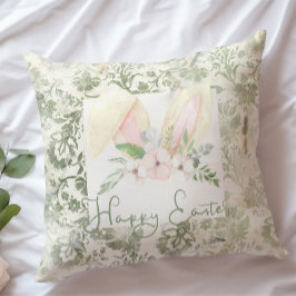 Happy Paaster Bunny Lamb Floral Waterverf Kussen