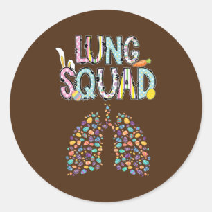 Happy Paaster Bunny Lung Squad RT Respiratory Ronde Sticker