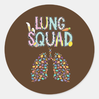 Happy Paaster Bunny Lung Squad RT Respiratory Ronde Sticker