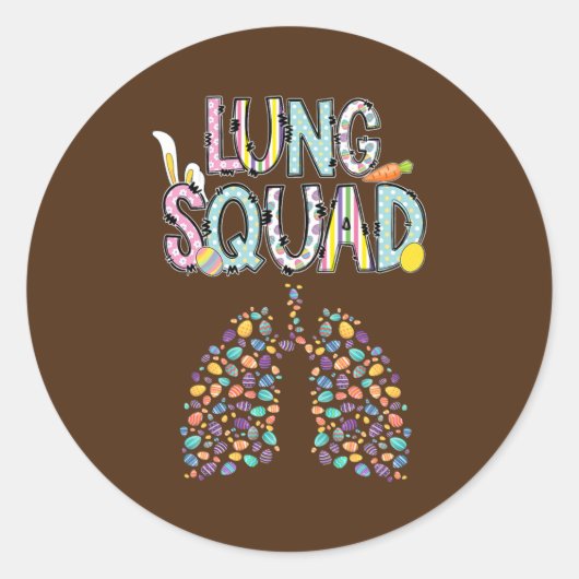 Happy Paaster Bunny Lung Squad RT Respiratory Ronde Sticker (Voorkant)