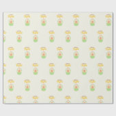 Happy Paaster Bunny Matte Wrapping Paper Cadeaupapier (Vlak)
