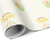Happy Paaster Bunny Matte Wrapping Paper Cadeaupapier (Rol Hoek)