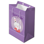 Happy Paaster Bunny Medium Gift Bag Medium Cadeauzakje (Voorkant Gekanteld)
