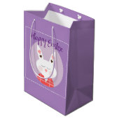 Happy Paaster Bunny Medium Gift Bag Medium Cadeauzakje (Achterkant Gekanteld)