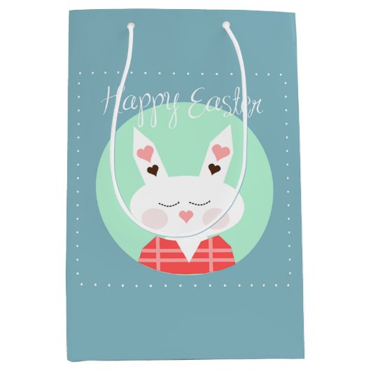 Happy Paaster Bunny Medium Gift Bag Medium Cadeauzakje (Voorkant)