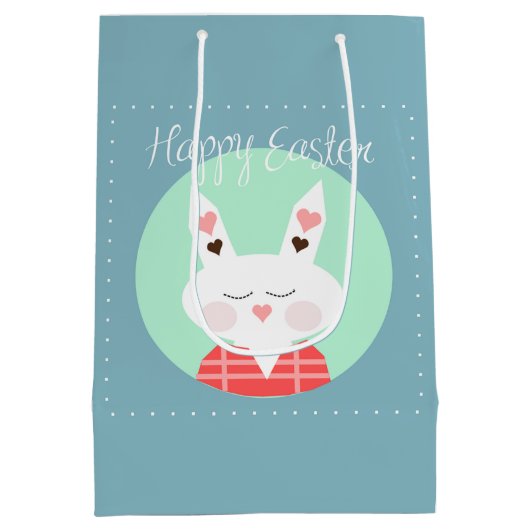 Happy Paaster Bunny Medium Gift Bag Medium Cadeauzakje (Achterkant)