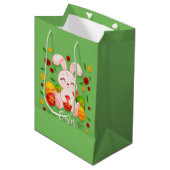 Happy Paaster Bunny Medium Gift Bag Medium Cadeauzakje (Voorkant Gekanteld)