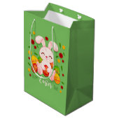 Happy Paaster Bunny Medium Gift Bag Medium Cadeauzakje (Achterkant Gekanteld)