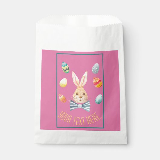 Happy Paaster Bunny met Bow Stropdas Bedankzakje (Voorkant)