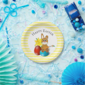 Happy Paaster Bunny met Holiday Eggs Party Papieren Bordje (Feest)