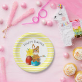 Happy Paaster Bunny met Holiday Eggs Party Papieren Bordje (Feest)