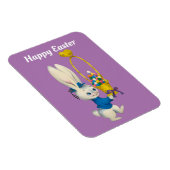 Happy Paaster Bunny met mand Magnet Magneet (Rechterzijde)