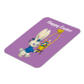 Happy Paaster Bunny met mand Magnet Magneet (Linkerzijde)