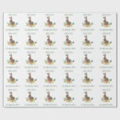 Happy Paaster Bunny met naam Cadeaupapier (Vlak)