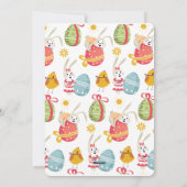 Happy Paaster Bunny met paaseieren Feestdagenkaart (Achterkant)