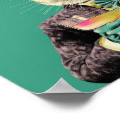 Happy Paaster Bunny met zonnebril Cocktails Funny Poster (Hoek)