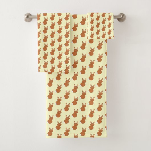 Happy Paaster Bunny Patterned Towels Bad Handdoek (Insitu)